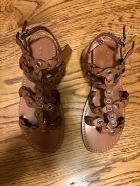 COACH Brown Leather Gladiator Sandals